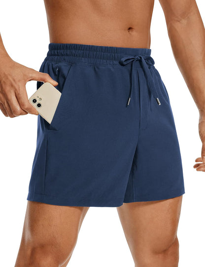 Linerless Workout Shorts 5'' | Lightweight, Quick Dry, Running, Pockets, for Men