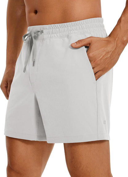 Linerless Workout Shorts 5'' | Lightweight, Quick Dry, Running, Pockets, for Men