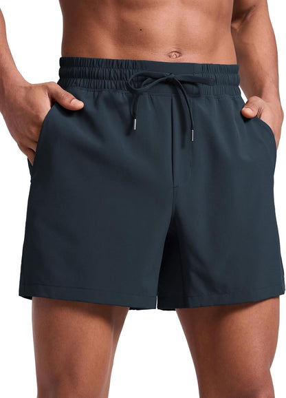 Linerless Workout Shorts 5'' | Lightweight, Quick Dry, Running, Pockets, for Men