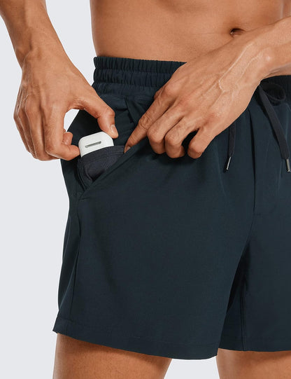 Linerless Workout Shorts 5'' | Lightweight, Quick Dry, Running, Pockets, for Men