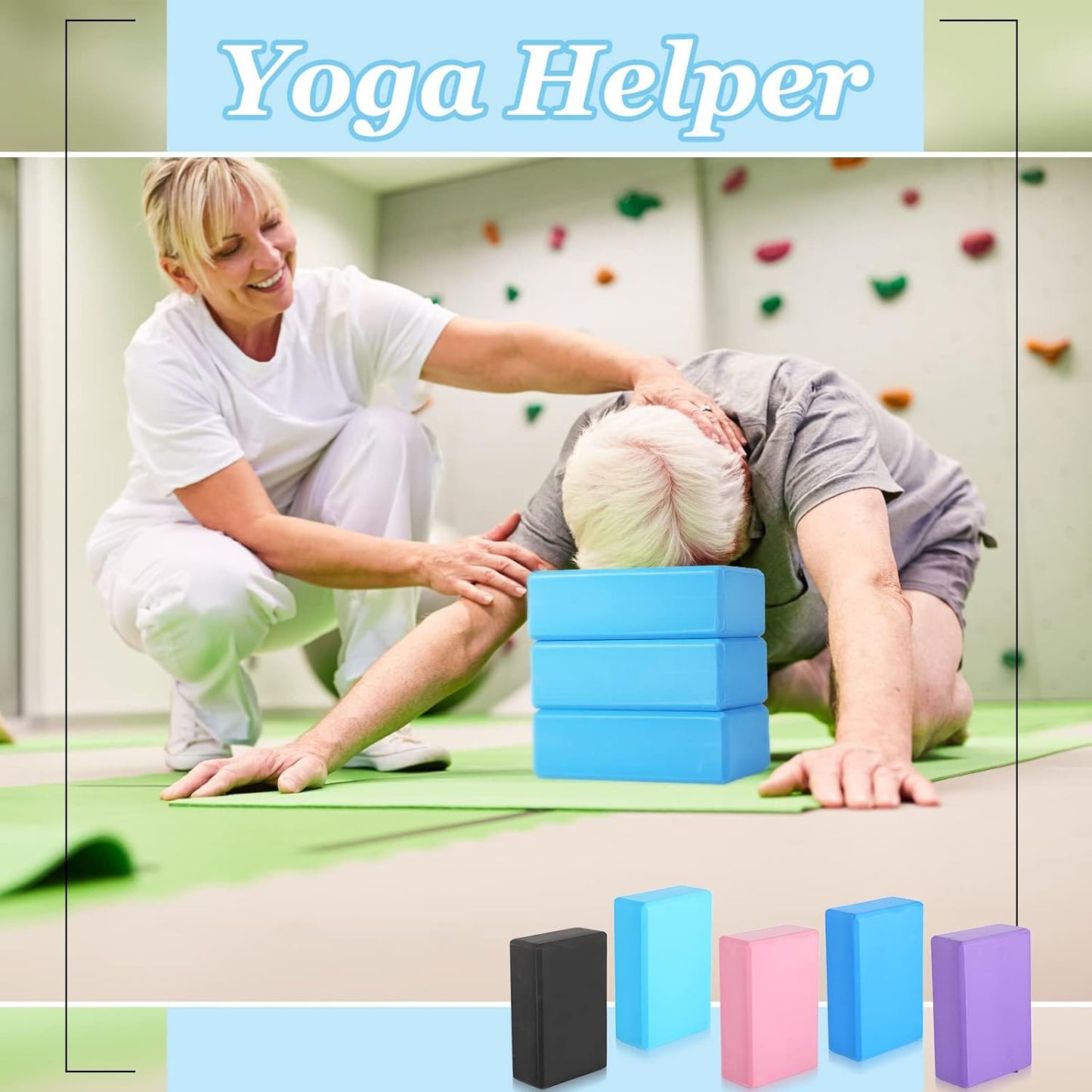 30 Pcs Yoga Blocks Bulk Eva Foam Block Pack, 9 x 6 x 3 Inch Exercise Brick Foam High Density Soft Non Slip Yoga Accessories for Exercise Pilates General Fitness and Workouts, Multicolor