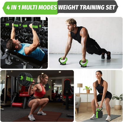 Adjustable Dumbbells, 44/66/88Lbs Free Weight Set with Connector, 4 In1 Weight Dumbbell Set Used As Kettlebells, Barbell, Push Up Stand, Fitness Exercise for Home Gym Suitable Men/Women