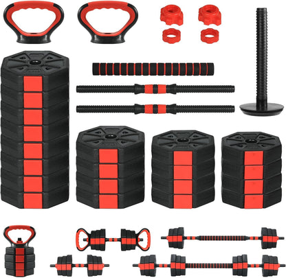 Adjustable Dumbbells, 44/66/88Lbs Free Weight Set with Connector, 4 In1 Weight Dumbbell Set Used As Kettlebells, Barbell, Push Up Stand, Fitness Exercise for Home Gym Suitable Men/Women