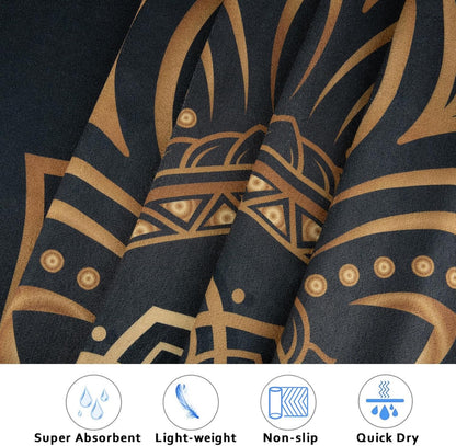 Yoga Towel with Corner Pockets, Non Slip Grip Dots Sweat Absorbent Hot Yoga Mat Towels, Soft Yoga Blankets with Travel Bag, Mat Cover for Workout, Gym, Fitness - 70"x26", Pink Mandala