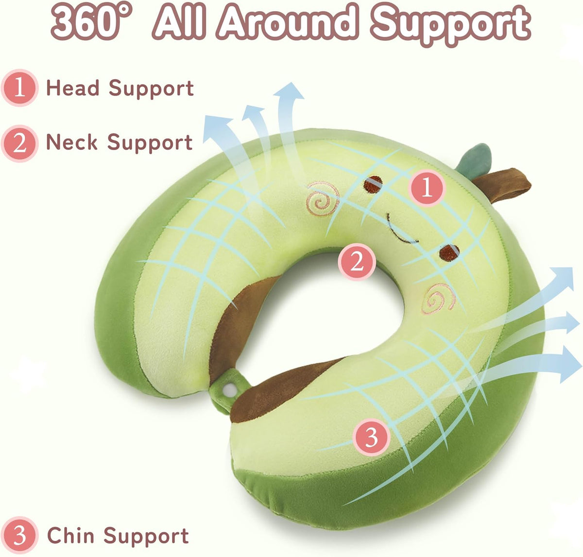 Cooling Travel Neck Pillow, Cool to Touch Memory Foam, Grey