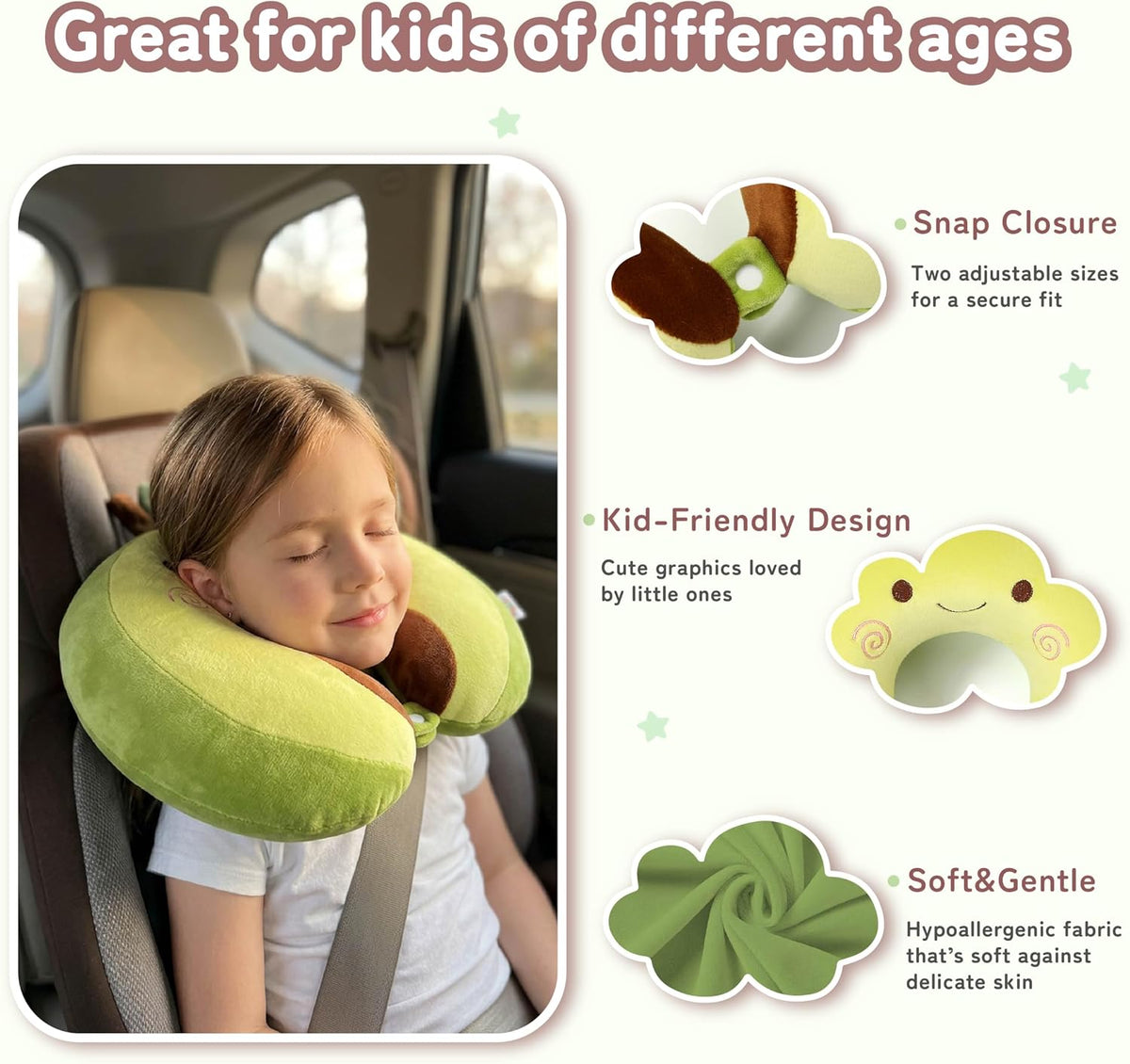 Cooling Travel Neck Pillow, Cool to Touch Memory Foam, Grey