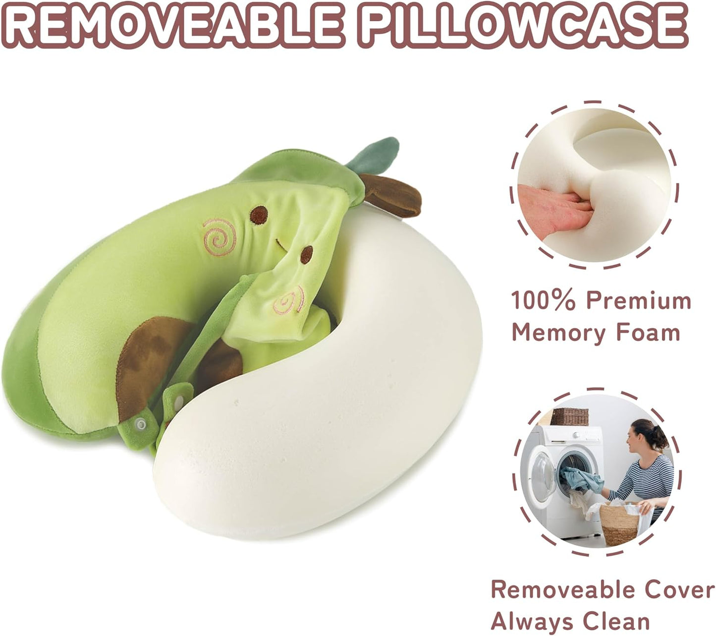 Cooling Travel Neck Pillow, Cool to Touch Memory Foam, Grey