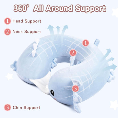 Cooling Travel Neck Pillow, Cool to Touch Memory Foam, Grey