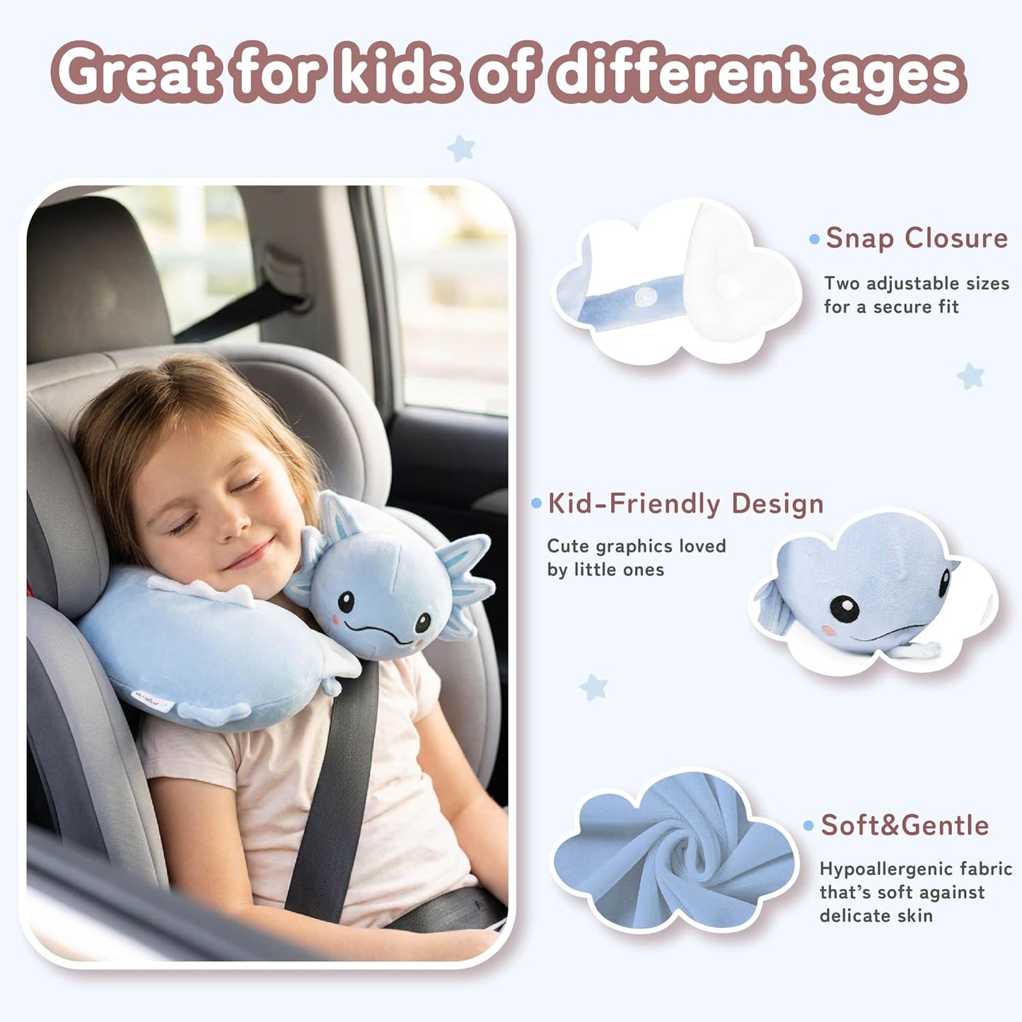 Cooling Travel Neck Pillow, Cool to Touch Memory Foam, Grey