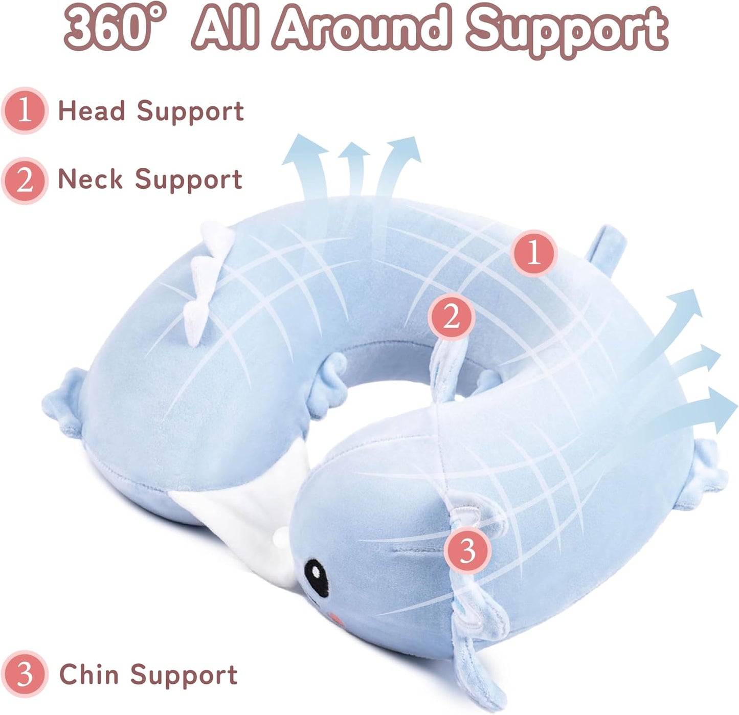 Cooling Travel Neck Pillow, Cool to Touch Memory Foam, Grey
