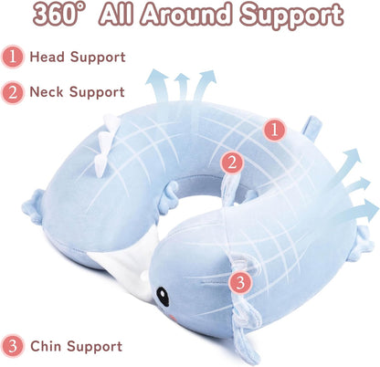 Cooling Travel Neck Pillow, Cool to Touch Memory Foam, Grey