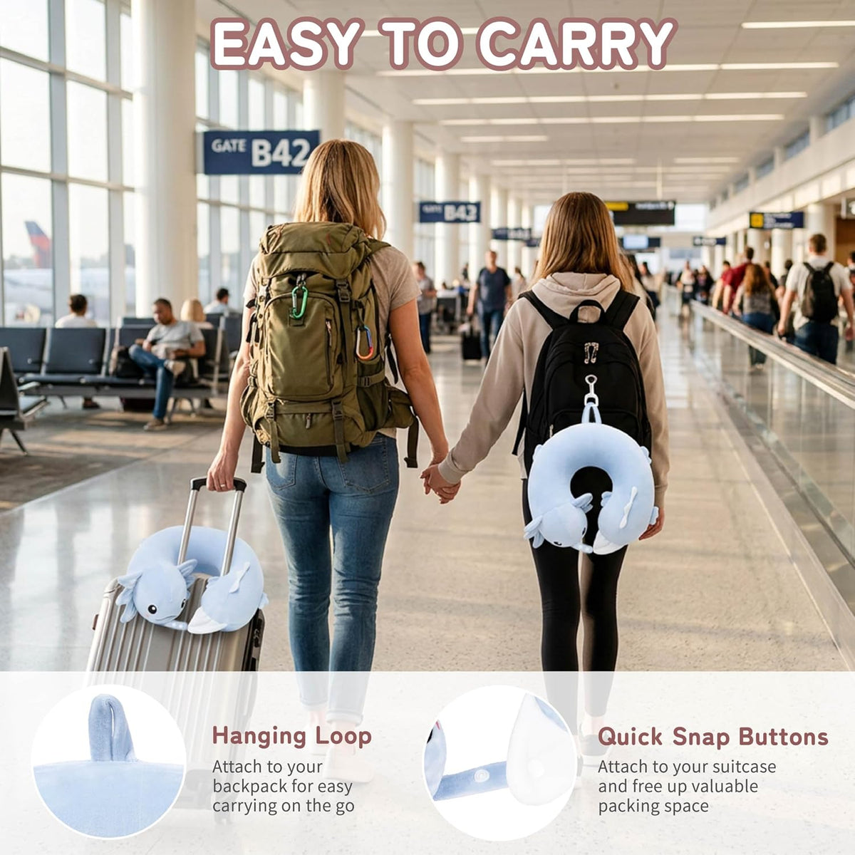 Cooling Travel Neck Pillow, Cool to Touch Memory Foam, Grey