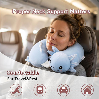 Cooling Travel Neck Pillow, Cool to Touch Memory Foam, Grey