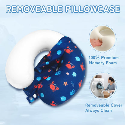 Cooling Travel Neck Pillow, Cool to Touch Memory Foam, Grey