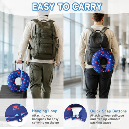 Cooling Travel Neck Pillow, Cool to Touch Memory Foam, Grey
