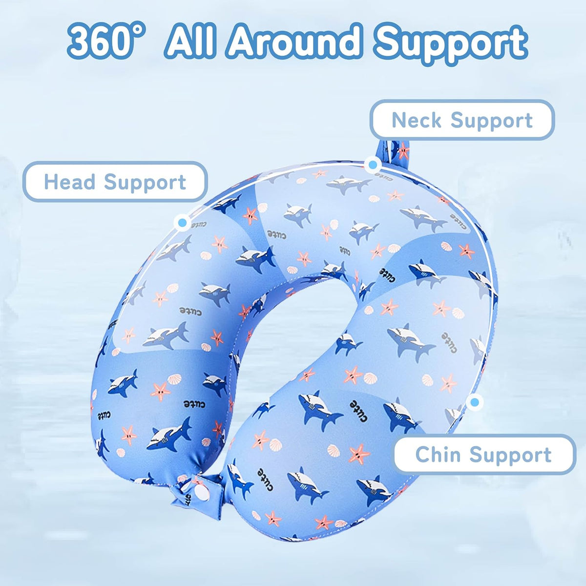 Cooling Travel Neck Pillow, Cool to Touch Memory Foam, Grey