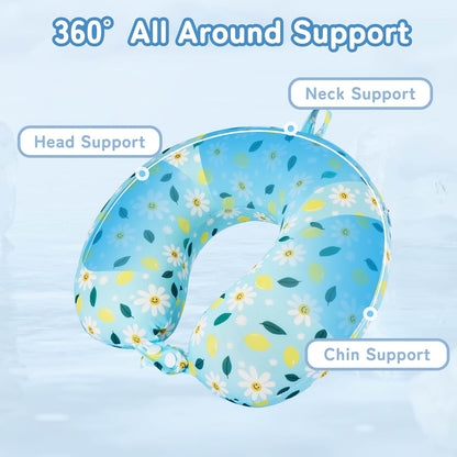 Cooling Travel Neck Pillow, Cool to Touch Memory Foam, Grey