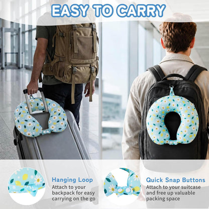 Cooling Travel Neck Pillow, Cool to Touch Memory Foam, Grey
