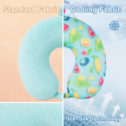 Cooling Travel Neck Pillow, Cool to Touch Memory Foam, Grey