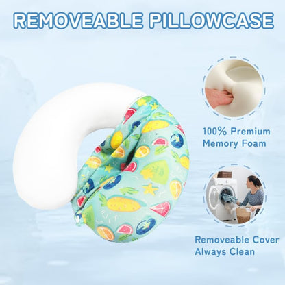 Cooling Travel Neck Pillow, Cool to Touch Memory Foam, Grey