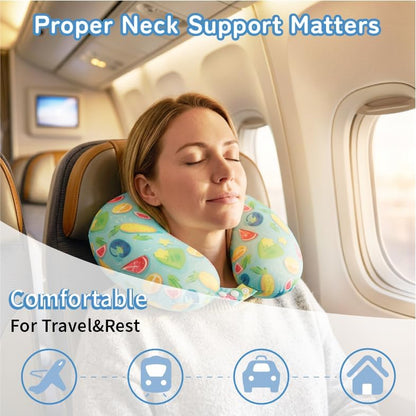 Cooling Travel Neck Pillow, Cool to Touch Memory Foam, Grey