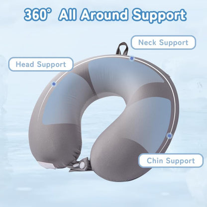 Cooling Travel Neck Pillow, Cool to Touch Memory Foam, Grey
