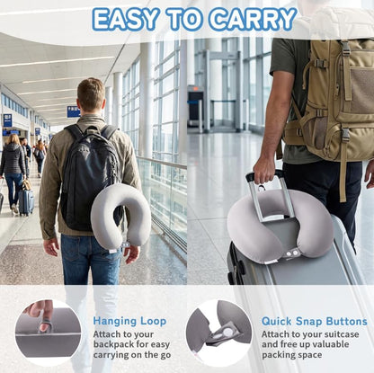 Cooling Travel Neck Pillow, Cool to Touch Memory Foam, Grey