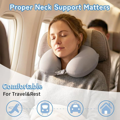 Cooling Travel Neck Pillow, Cool to Touch Memory Foam, Grey