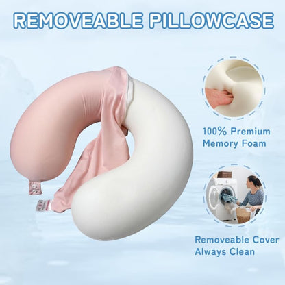 Cooling Travel Neck Pillow, Cool to Touch Memory Foam, Grey