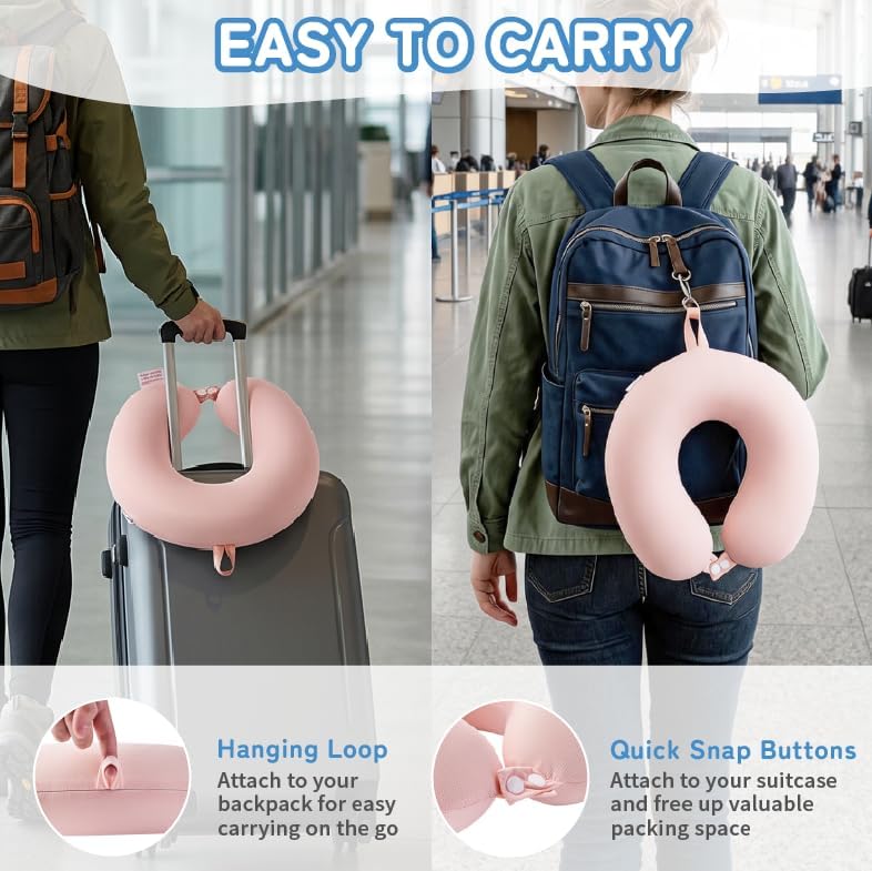 Cooling Travel Neck Pillow, Cool to Touch Memory Foam, Grey