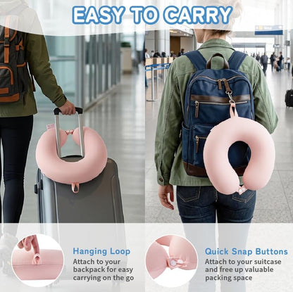 Cooling Travel Neck Pillow, Cool to Touch Memory Foam, Grey