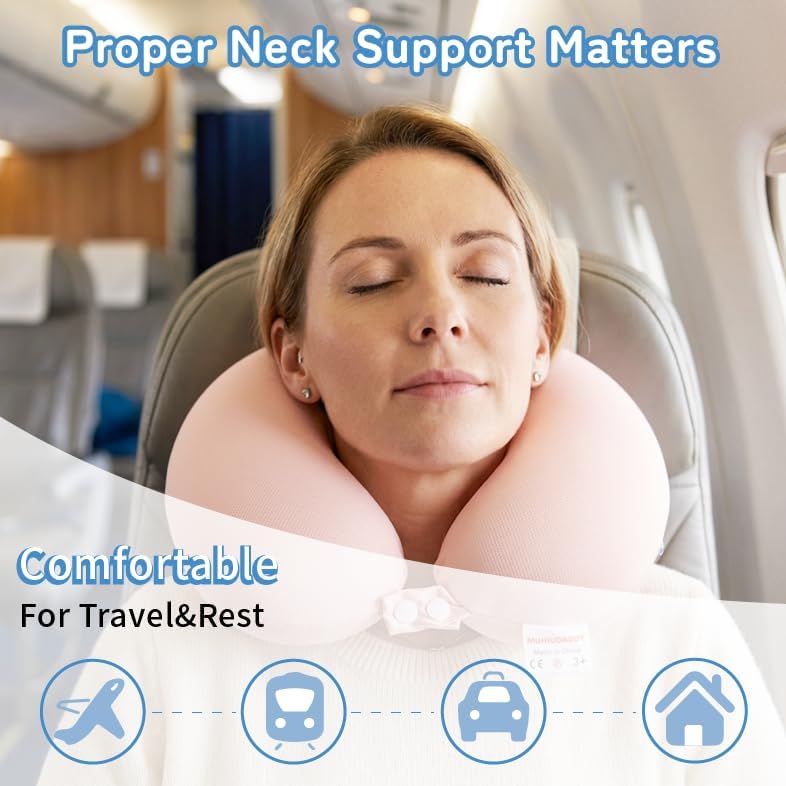 Cooling Travel Neck Pillow, Cool to Touch Memory Foam, Grey