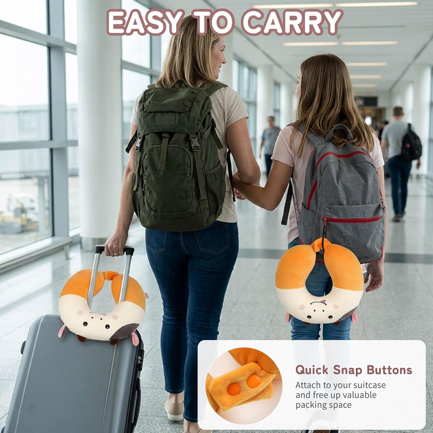 Cooling Travel Neck Pillow, Cool to Touch Memory Foam, Grey