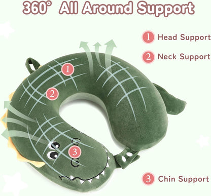 Cooling Travel Neck Pillow, Cool to Touch Memory Foam, Grey