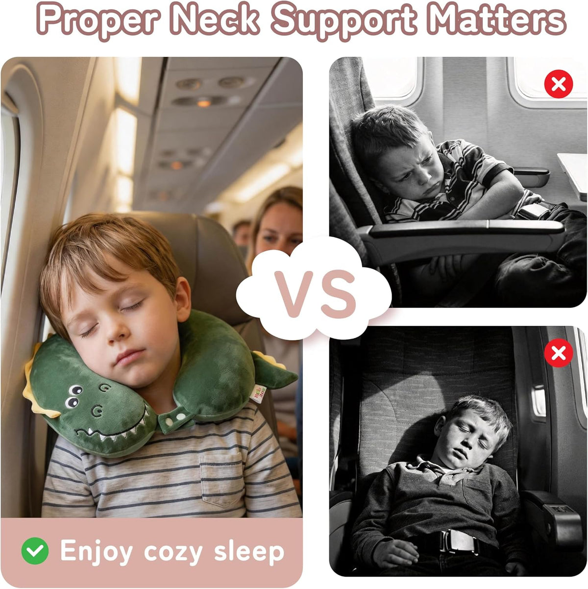 Cooling Travel Neck Pillow, Cool to Touch Memory Foam, Grey