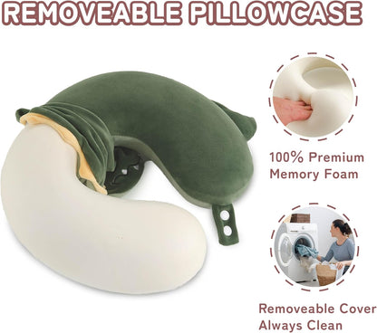 Cooling Travel Neck Pillow, Cool to Touch Memory Foam, Grey