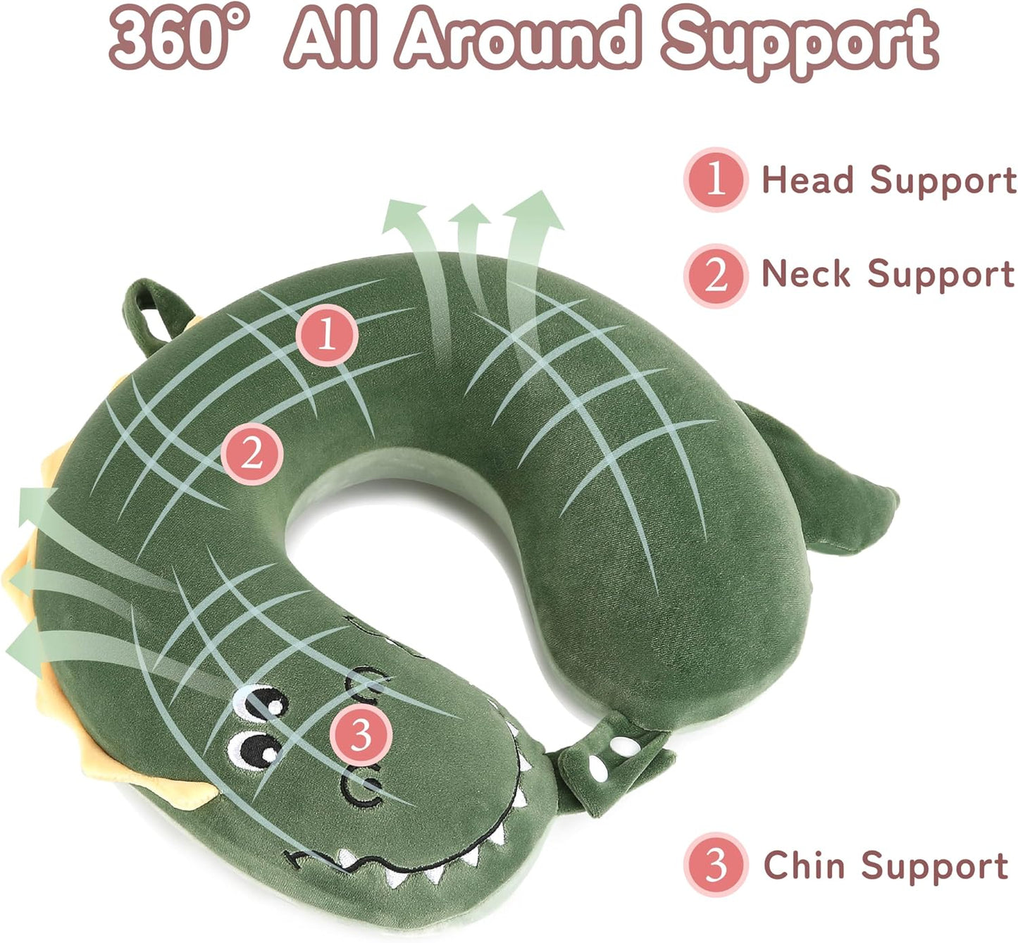 Cooling Travel Neck Pillow, Cool to Touch Memory Foam, Grey
