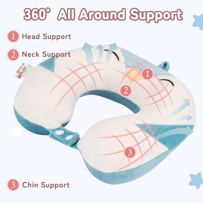 Cooling Travel Neck Pillow, Cool to Touch Memory Foam, Grey