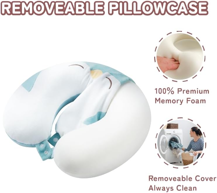 Cooling Travel Neck Pillow, Cool to Touch Memory Foam, Grey