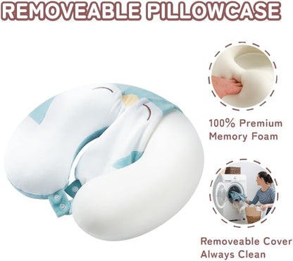 Cooling Travel Neck Pillow, Cool to Touch Memory Foam, Grey