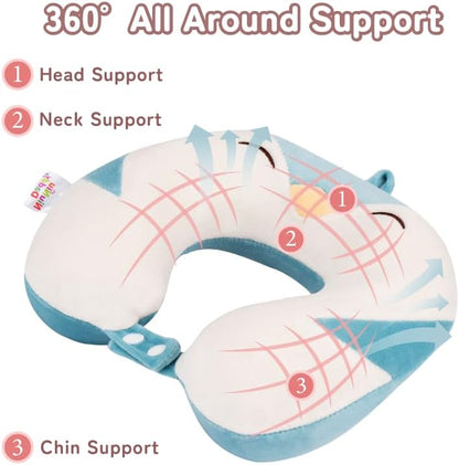 Cooling Travel Neck Pillow, Cool to Touch Memory Foam, Grey