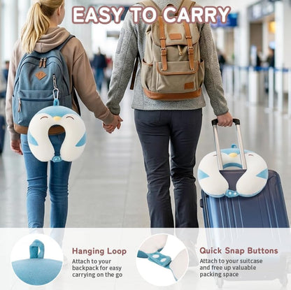Cooling Travel Neck Pillow, Cool to Touch Memory Foam, Grey