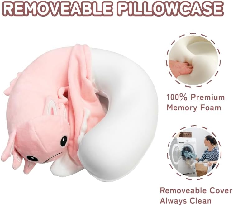 Cooling Travel Neck Pillow, Cool to Touch Memory Foam, Grey