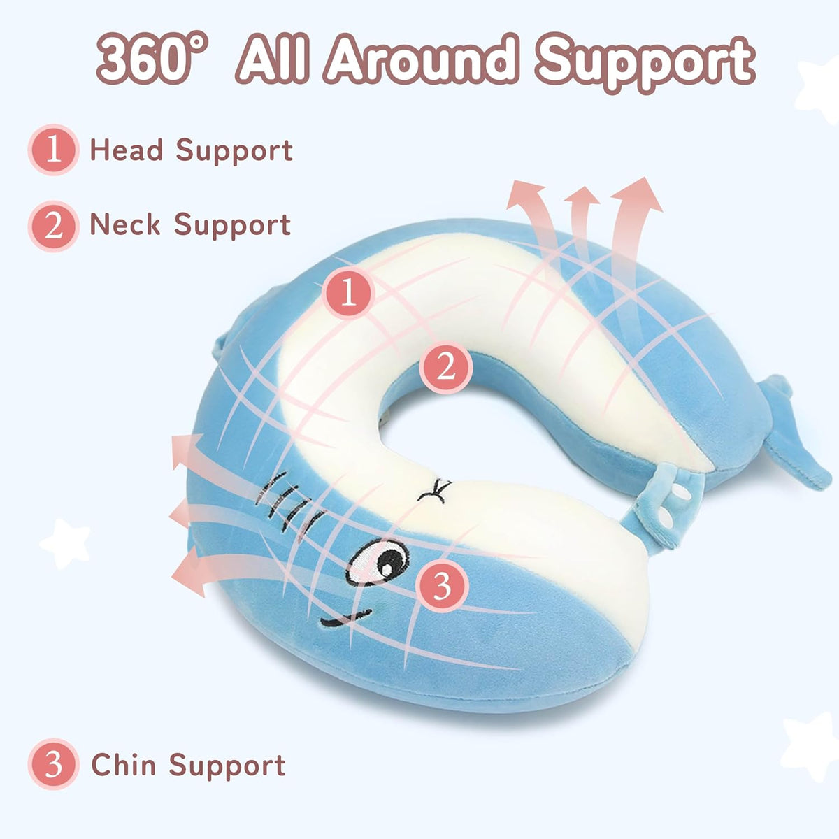 Cooling Travel Neck Pillow, Cool to Touch Memory Foam, Grey