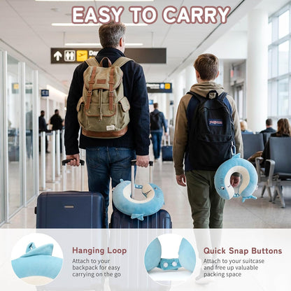 Cooling Travel Neck Pillow, Cool to Touch Memory Foam, Grey