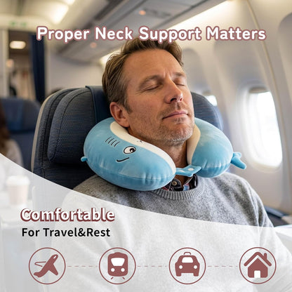 Cooling Travel Neck Pillow, Cool to Touch Memory Foam, Grey