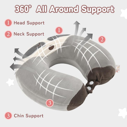 Cooling Travel Neck Pillow, Cool to Touch Memory Foam, Grey