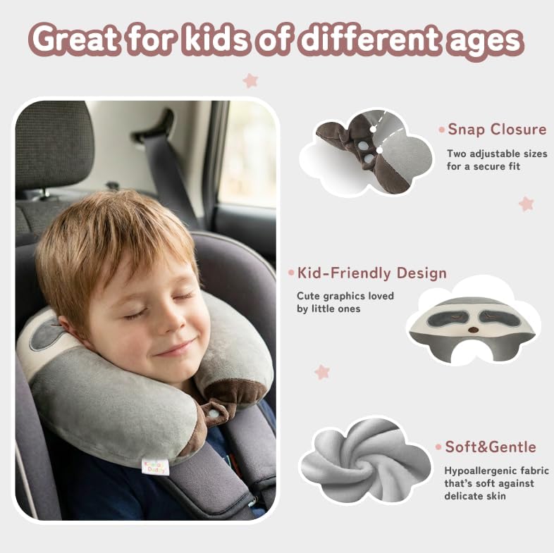 Cooling Travel Neck Pillow, Cool to Touch Memory Foam, Grey