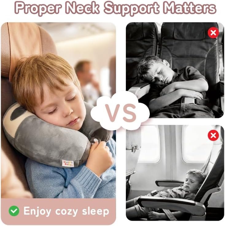 Cooling Travel Neck Pillow, Cool to Touch Memory Foam, Grey