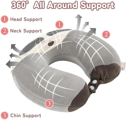 Cooling Travel Neck Pillow, Cool to Touch Memory Foam, Grey